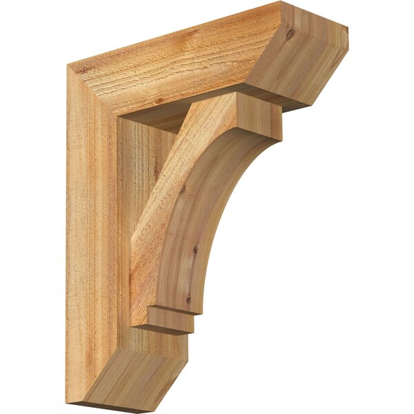Ekena Millwork Imperial Slat Rough Sawn Bracket w/ Offset Brace, Western Red Cedar, 6"W x 16"D x 20"H BKT0604X16X20IMP06RWR - main